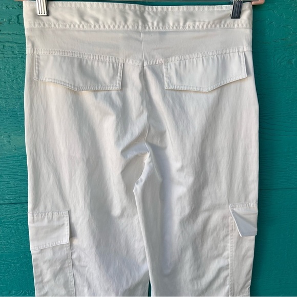 ZARA SILKY WIDE LEG DOUBLE CARGO TROUSERS PANTS SIZE SMALL WHITE - Picture 6 of 12